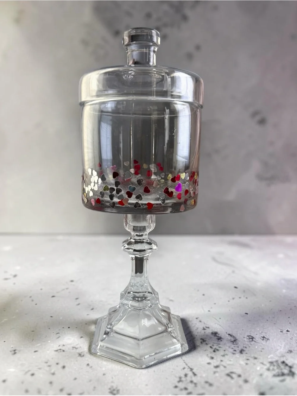 Glass Pedestal Apothecary Candy Jar with Lid